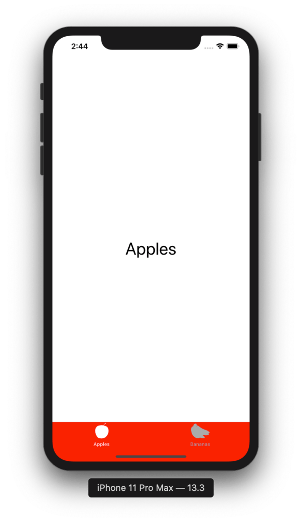 Portrait view of tab bar